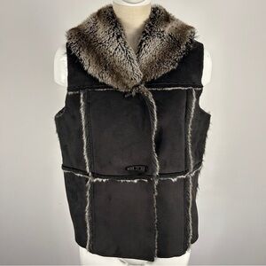❤️ Parkhurst Black Faux Fur Women Vest Size M